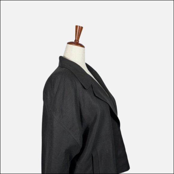 Eileen Fisher Classic Collar Open‐Front Boxy Easy Fit Jacket/Shacket (Size L) - Picture 5 of 11